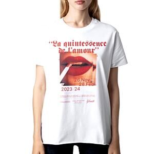Zadig & Voltaire Tom Quintessence Bouche Graphic Tee White Cotton Size S